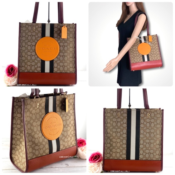 NWT COACH Dempsey Tote Bag In Signature Jacquard With Stripe And Coach Patch - Picture 16 of 16